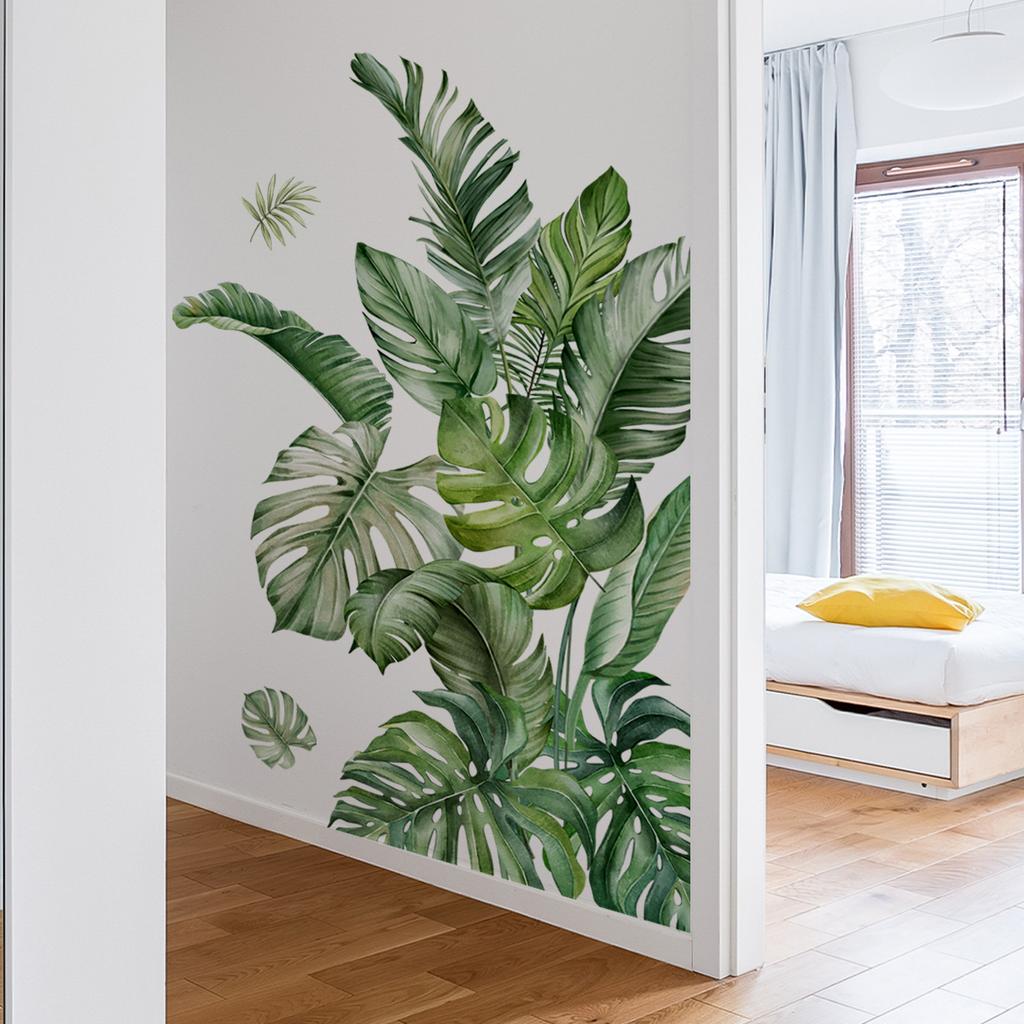 Зеленый стикер на стену с растением Креативные скандинавские наклейки Гостиная Диван Спальня Фоновая стена Декор Самоклеящееся украшение для дома