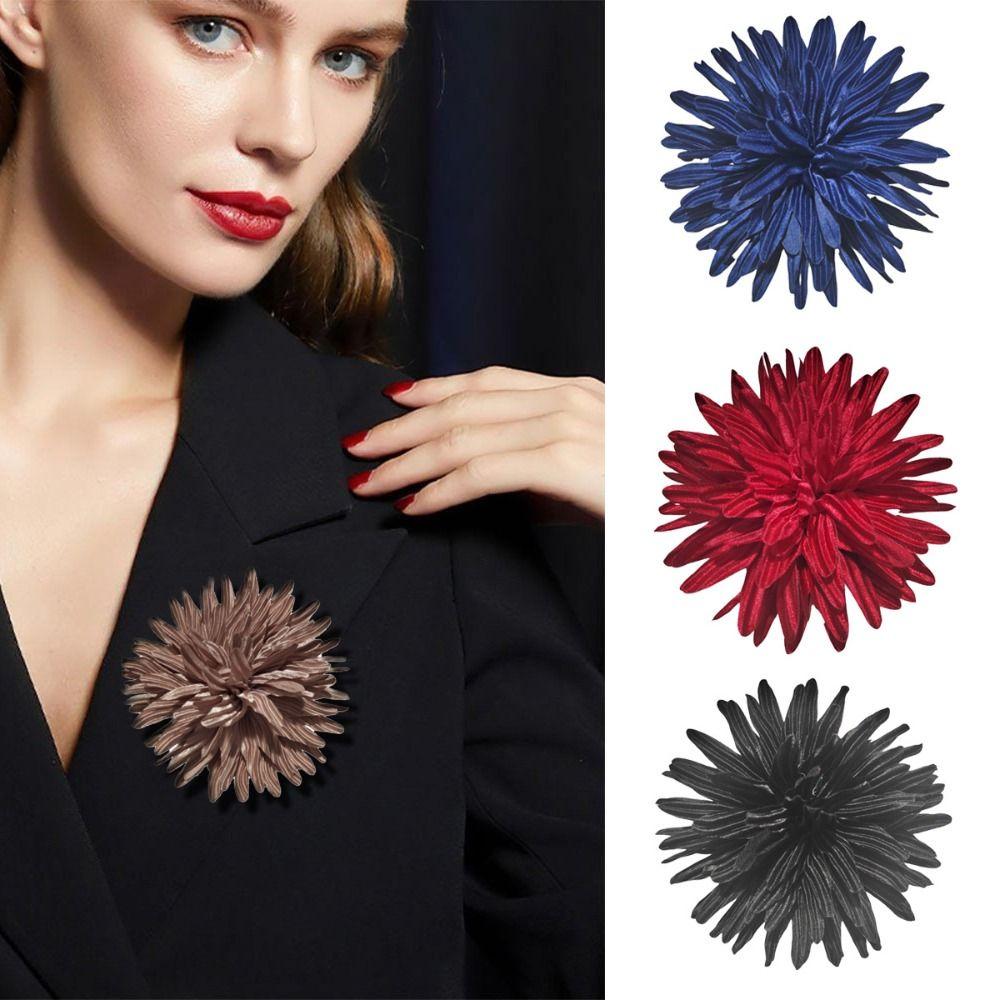 Suit Sweater Coat Large Flower Brooch Fabric Handmade Accessories Pin Brooch New Corsage