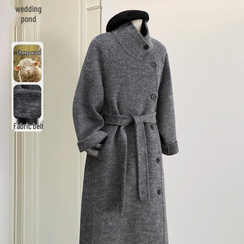 Women's Stand Collar Double-Faced Wool Coat