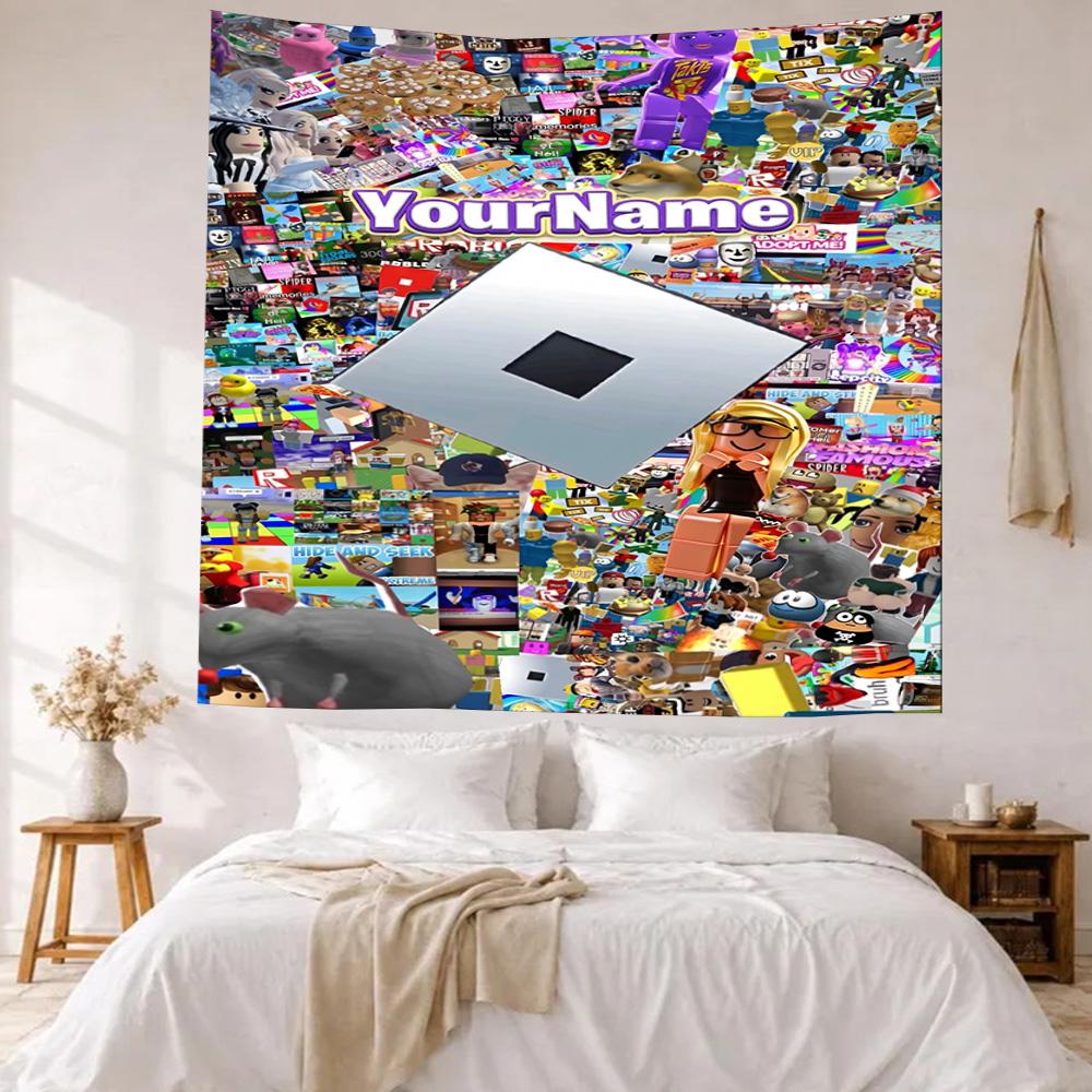 Roblox Custom Your Name Wall Decor Tapestry Art For Pet Memorial Birthdaywedding Party Backdrop Family Gift