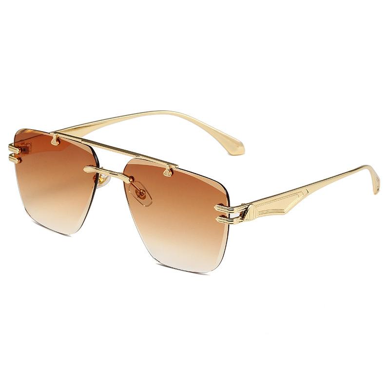 Frameless sunglasses, new women's trendy sunglasses, UV-proof driving ins, European and American sunglasses, advanced sense