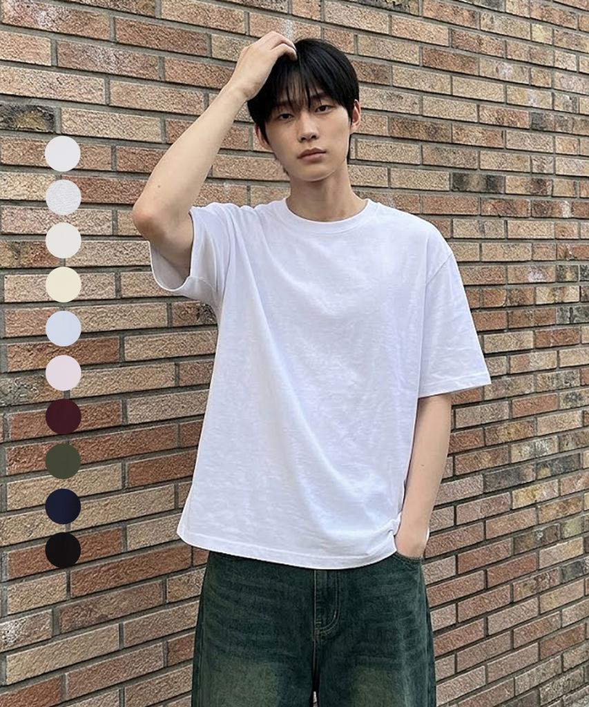 STANDARDERROR 87-Stan312 Basic Cotton Crew Neck Short Sleeve T-Shirt (10 Colors) (Type B)