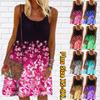 Женское мини-платье с цветочным принтом сломанной лилии, вечернее платье без рукавов, летнее пляжное платье, сарафан