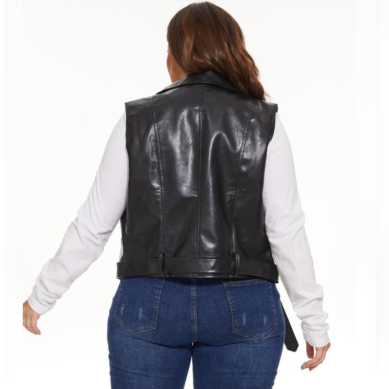 Women PU Leather Waistcoat Motorcycle Vest Coat Sleeveless Vests