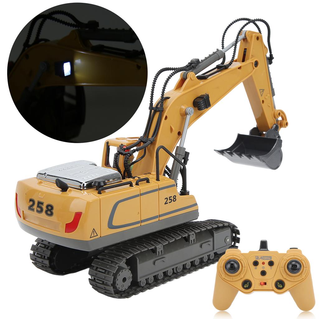 RC Excavator 11 Channels 2.4Ghz 1:20 Simulation Design Rotatable Remote Control Excavator Toy for Above 3 Years Old