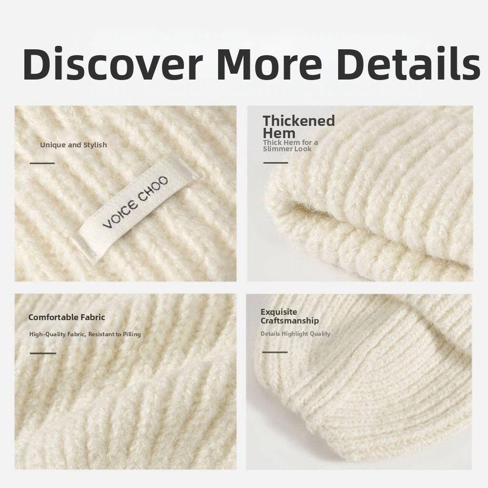 High Quality Solid Color Knitted Beanies Anti-cold Outdoor Winter Autumn Hats Keep Warm Ladies Casual Cap For Women/Men/Students