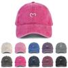 One Women Baseball Cap Love Heart Embroidery Vintage Washed Baseball Cap for Outdoor Urban Wear Dad Hat