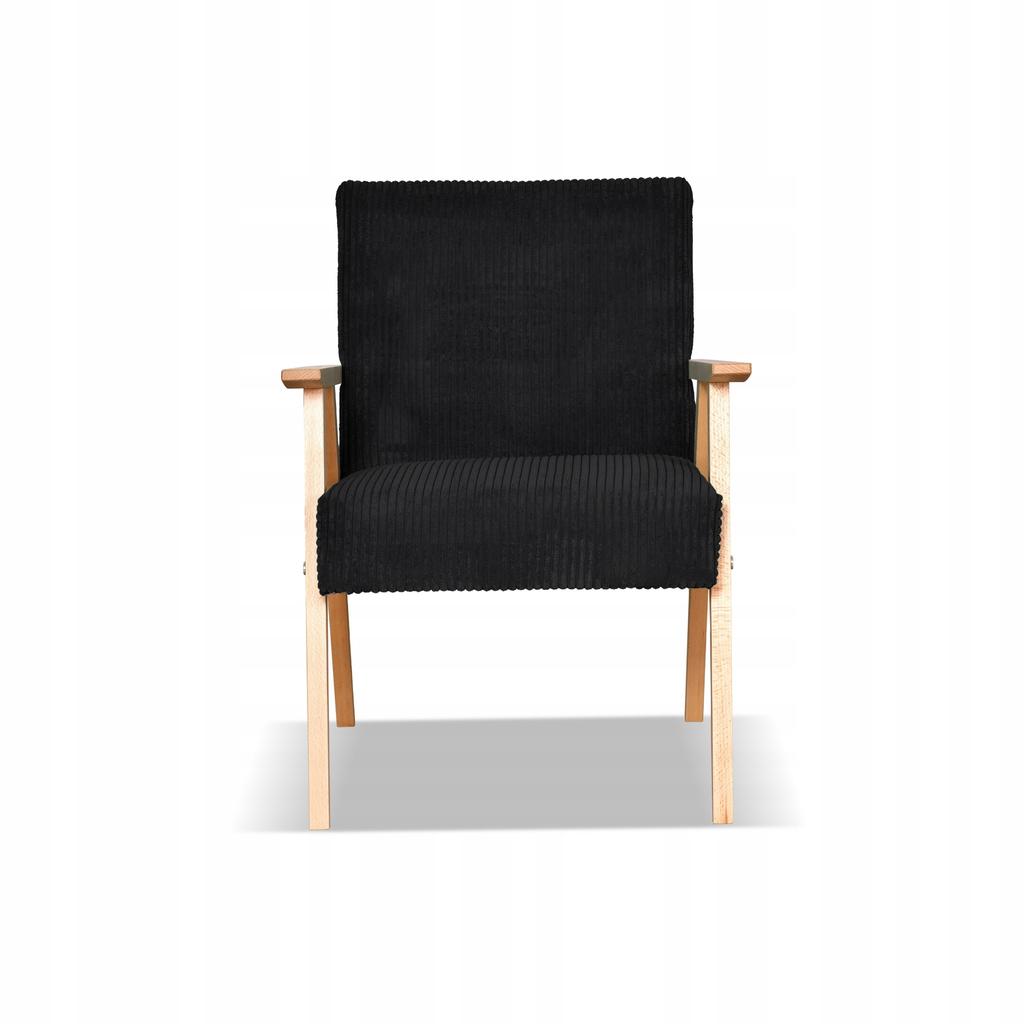 Fotel PRL zestaw retro vintage SOLER Family Meble czarny sztruks Anafi