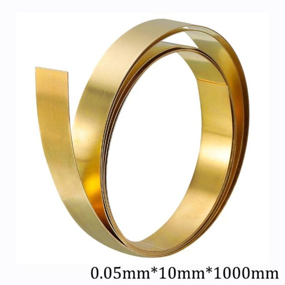 Рулон желтой латуни 1000 мм x 10 мм Тонкая латунная полоска Золотая пленка Проволока Закладка Штампованная табличка