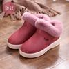 Women Boots Waterproof Winter Warm Fur Ankle Boots Couple House Thick Soled Warm Cotton Shoes Woman Botas Mujer Zapatos
