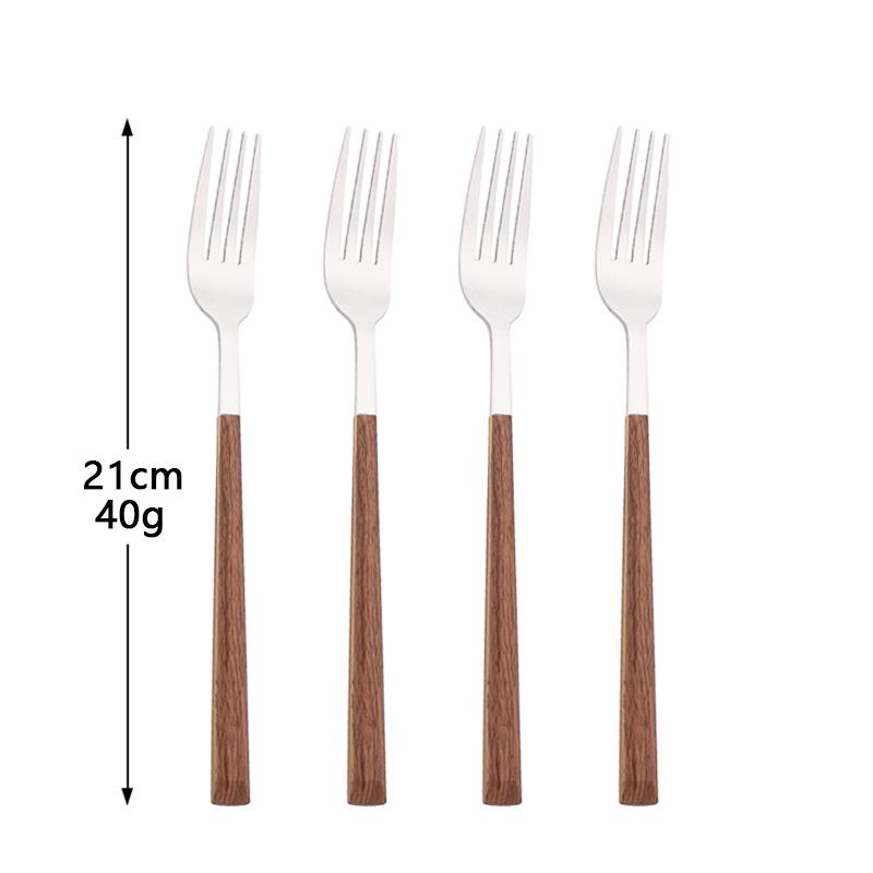 4/12/16Pcs Cutlery Set Chopsticks Knives Forks Spoons Tableware Set with Imitation Wooden Handle Korean Japanese Dinnerware Set
