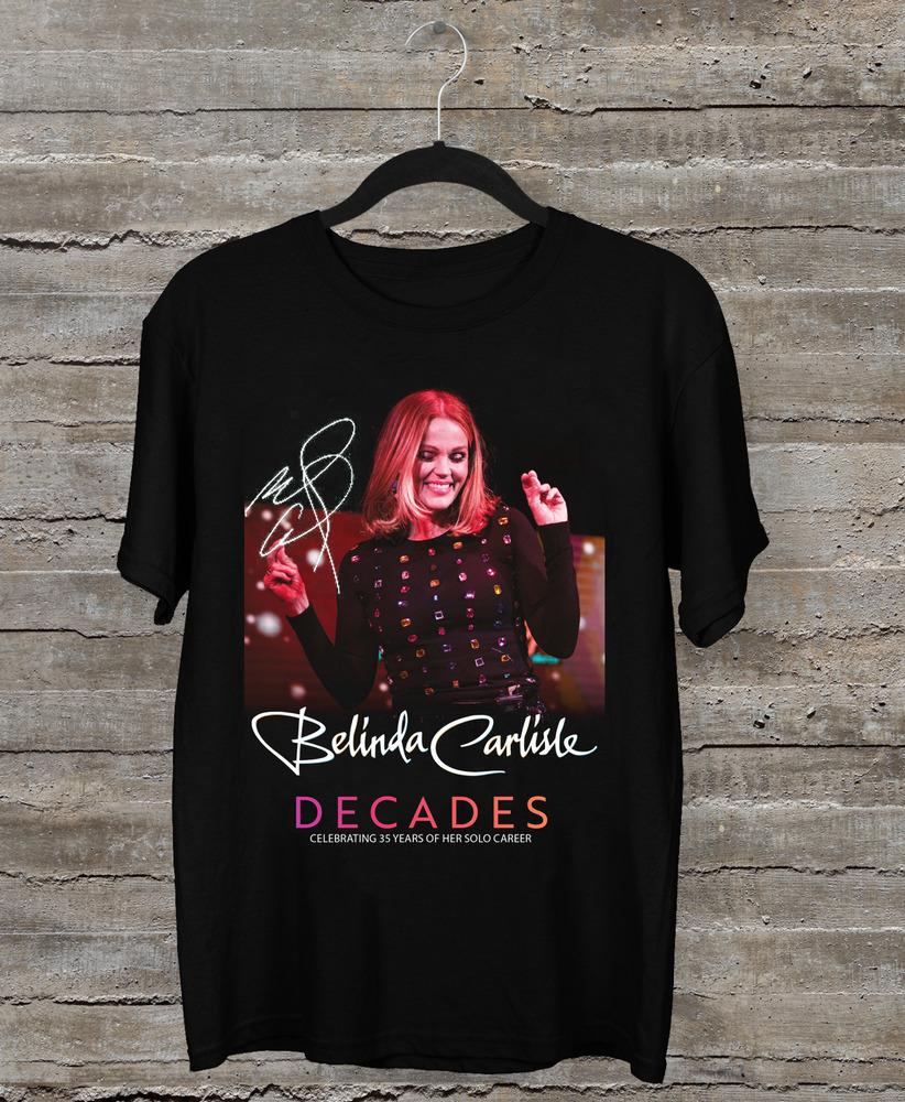 НОВАЯ футболка Belinda Carlisle 'Decades' Tour 2023 Черная Все размеры Хлопок Унисекс