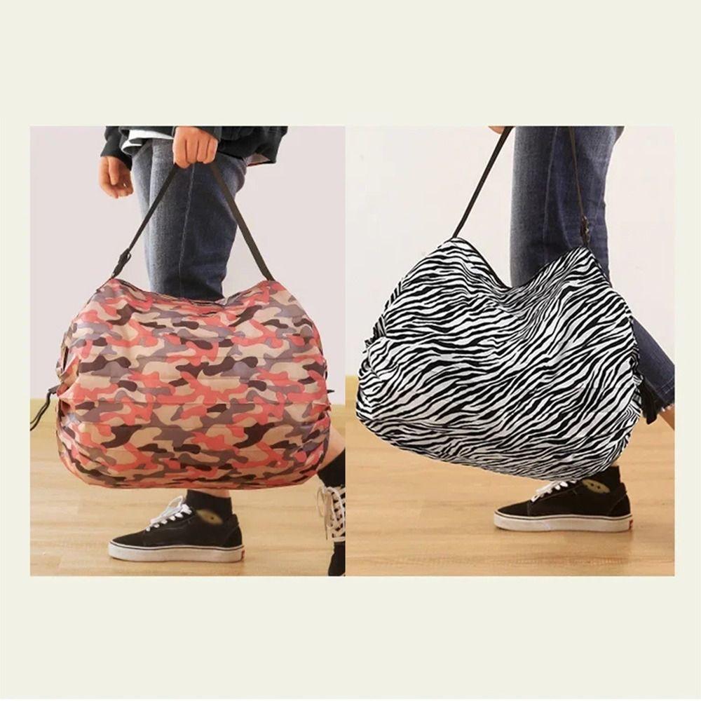 Creative Folding Shopping Bag Portable Foldable Eco Bag Fashion Travel Shoulder Handbag Sports