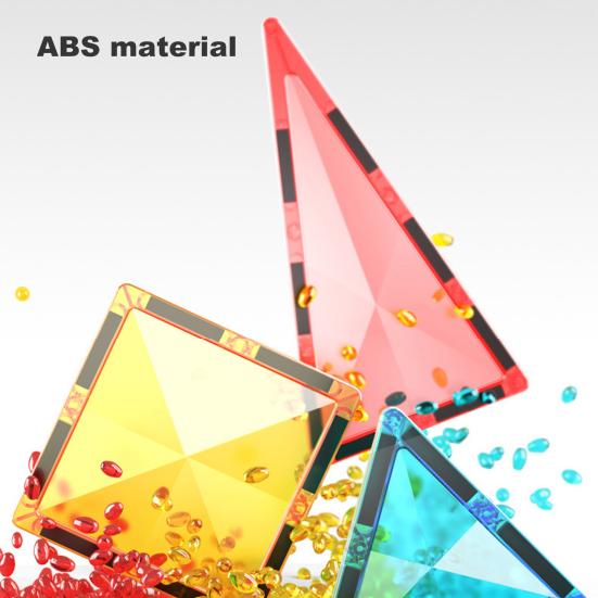 40Pcs/Set Colorful Magnetic Tile Kit Clear Geometric Shape Building Block Magnet Preschool Educational Brick Construction Toy Toddlers Boys Girls