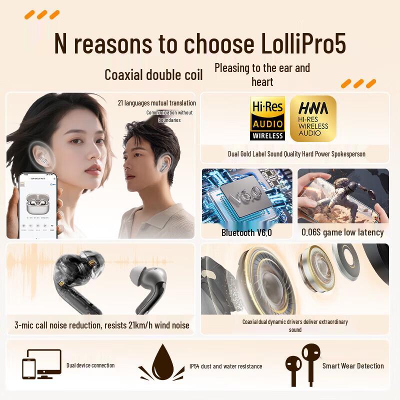 Edifier Lolli Pro5 True Wireless ANC AI-перевод