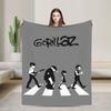 Gorillaz Фото Слайд Плед Музыкальная Группа Панк Рок Фланелевый Плед Покрывала С Принтом Ультра-Мягкое Многофункциональное Тонкое Одеяло