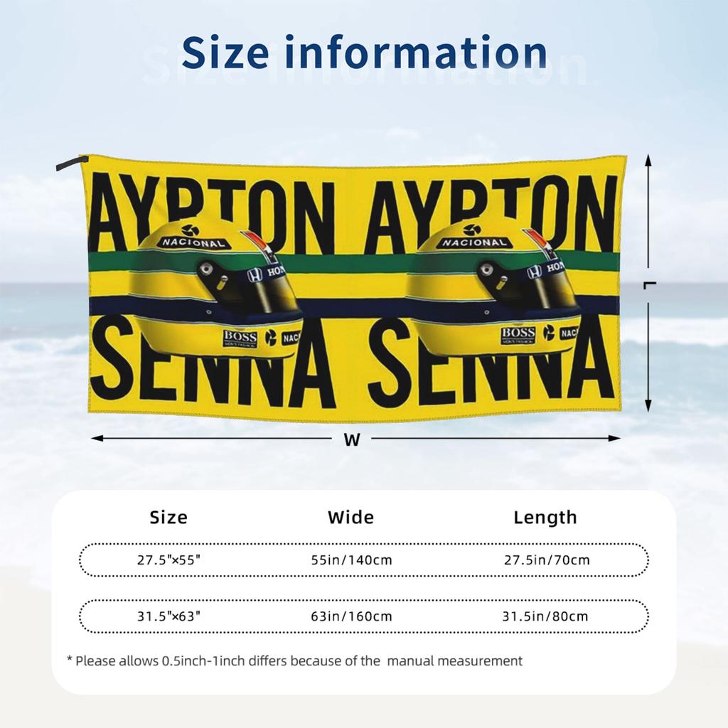 Пляжное полотенце Ayrton Senna Racing Cars, мягкое, из микрофибры, быстросохнущее, впитывающее, быстрые полотенца для бассейна