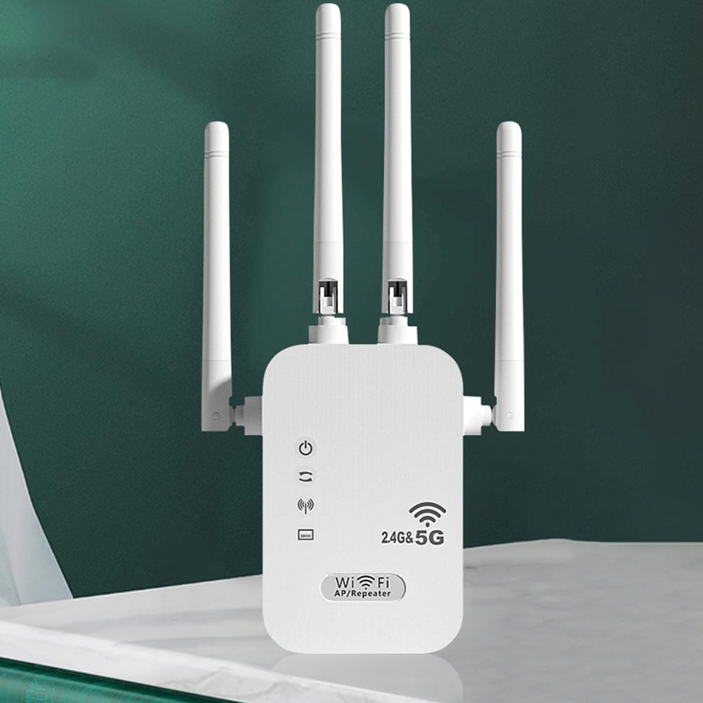 Беспроводной WiFi-повторитель 1200 Мбит/с с портом WAN/LAN, двухдиапазонный 2,4 ГГц/5 ГГц, усилитель WiFi-сигнала, 4 антенны, для дома