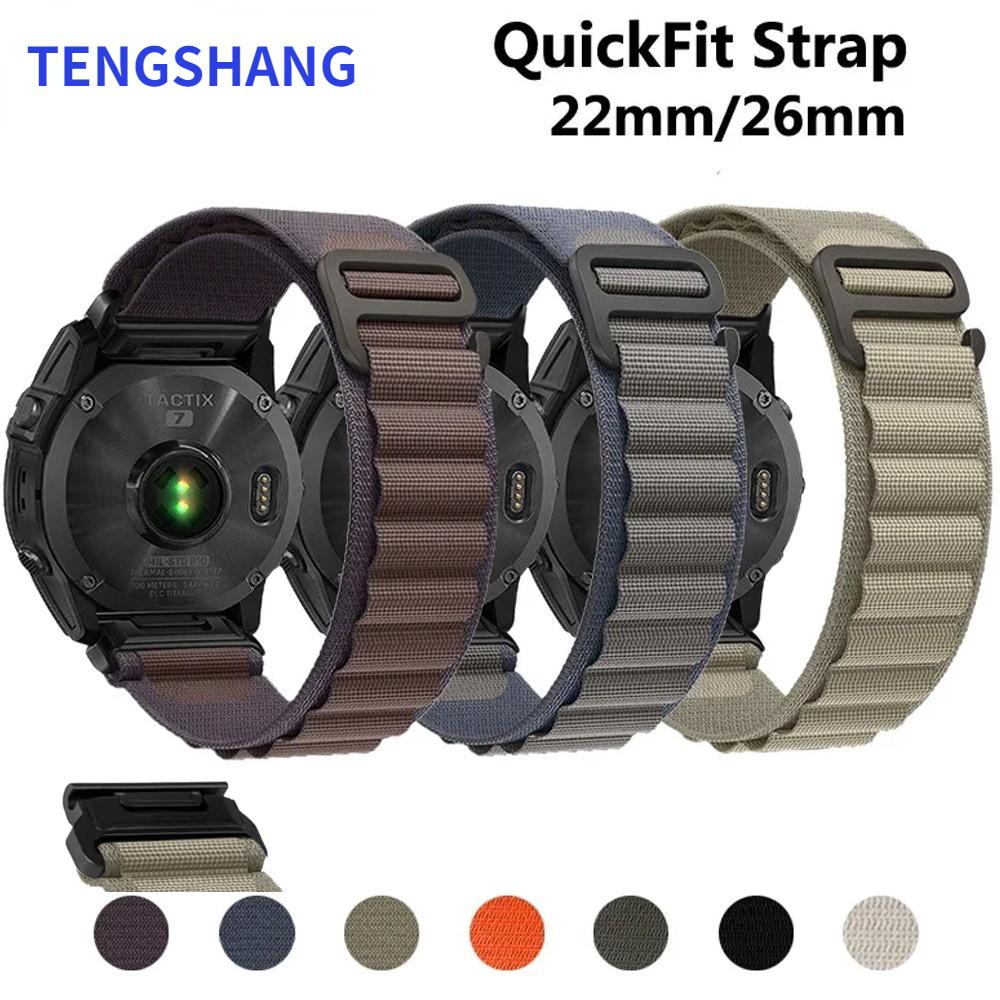 Нейлоновый быстросъемный ремешок для Garmin Fenix 7X 7 Pro Fenix 6X 6 5X 5Plus 22 мм 26 мм Tactix 7 Forerunner 965 955 Enduro 2 с петлей