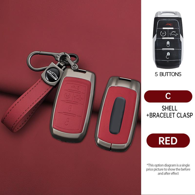 Styling Mouldings 3/4/5/6 Buttons Zinc Alloy Car Key Case Cover Accessories For Dodge RAM 1500 2500 3500 4500 5500 RAM1500 RAM25