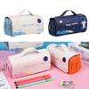 Organizer Double Zipper Handbags Big Pen Bag Cosmetic Storage Makeup Pouch Astronaut Pencil Case