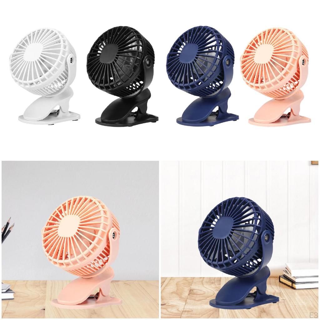 Clip on Fan Quiet USB Small with Mini for Climbing Outdoor Home White