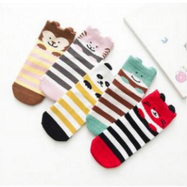 5 пар детских неувядаемых мягких детских носков из чистого хлопка с животным дизайном для девочек от 0 до 12 лет