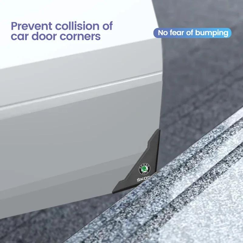 WMZW4 Car Door Corner Protective Cover Silicone Protector Door for Skoda Kamiq Kodiaq Karoq Yeti Octavia Fabia Rapid Superb accessorie