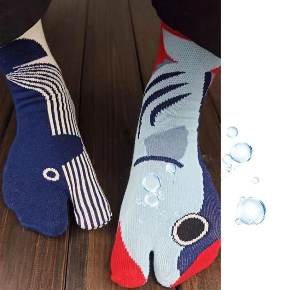 1pair Breathable Short Socks Casual Fish Pattern Socks Fashion Tabi Socks Daily Wear