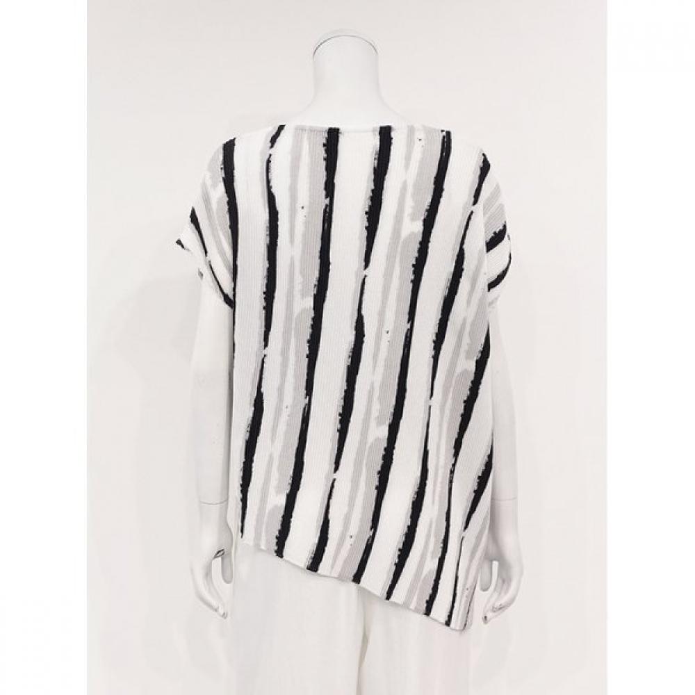 Specchio Asymmetric Hem Short Sleeve Blouse 451 148