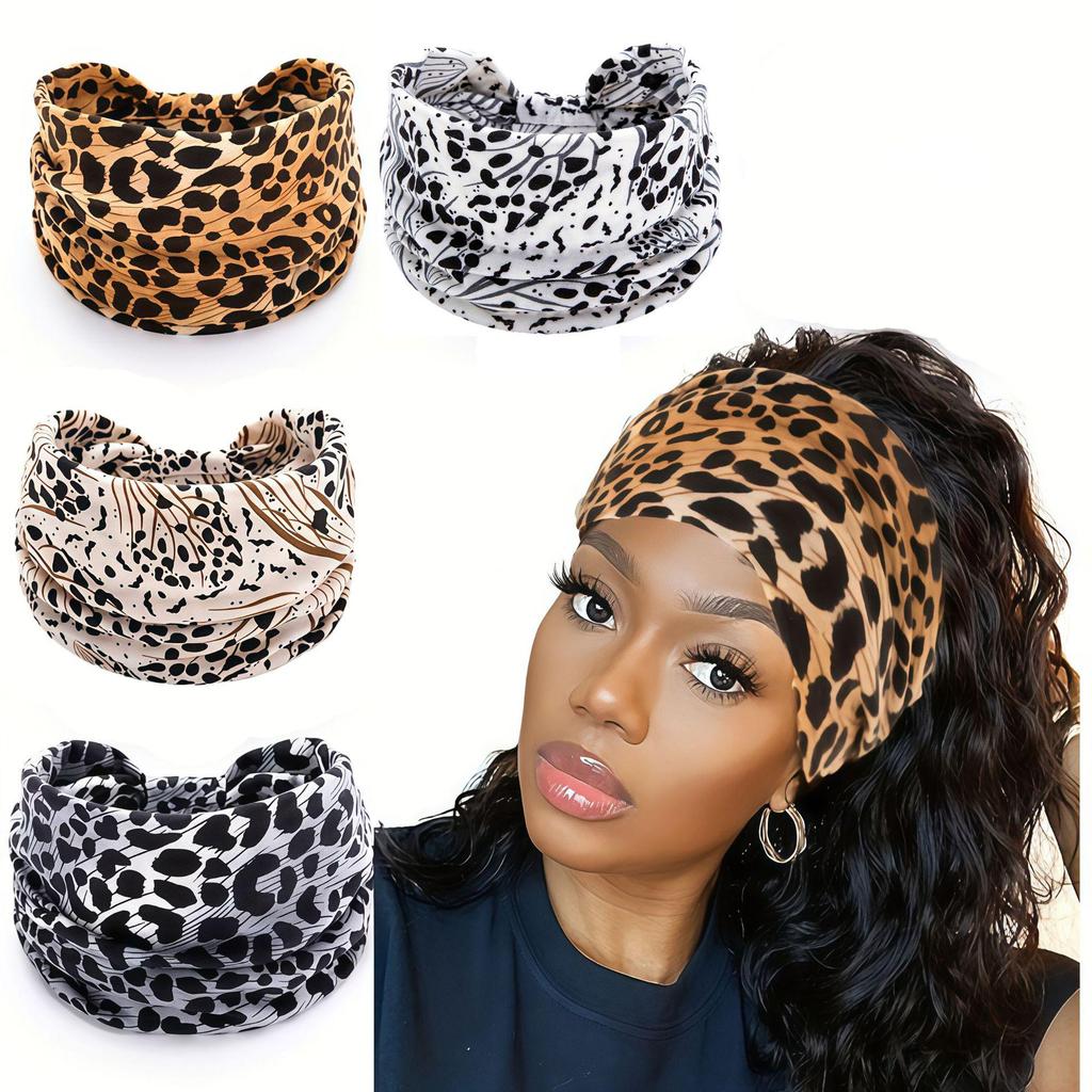 Богемная повязка на голову для йоги - Широкая, впитывающая пот бандана