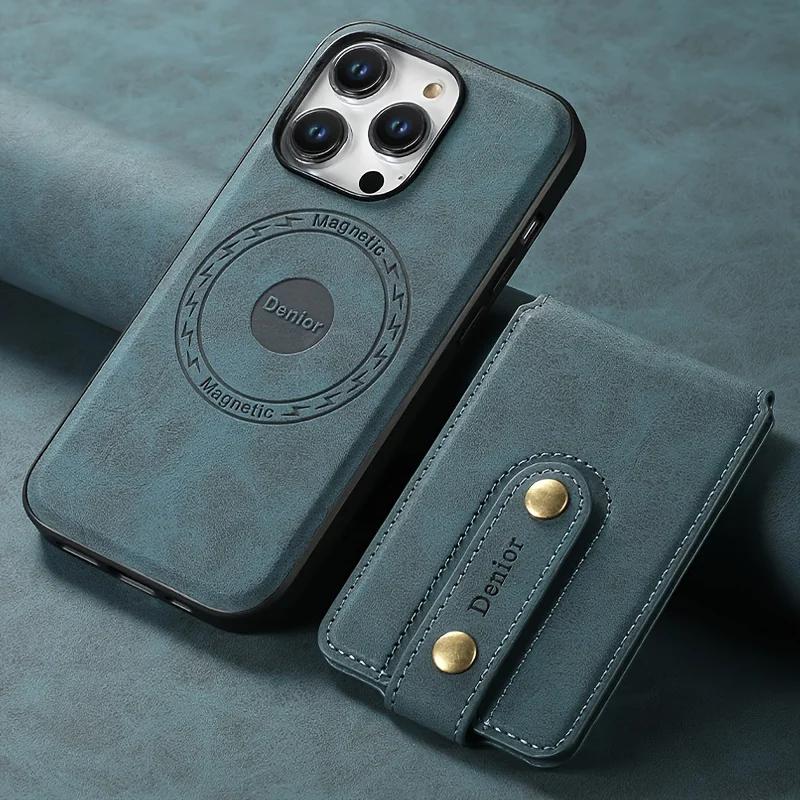Съемный кошелек 2-в-1 Чехол из ПУ кожи для iPhone 15 14 13 12 Pro Max Plus Для Magsafe Магнитный держатель для карт Слот Чехол для телефона