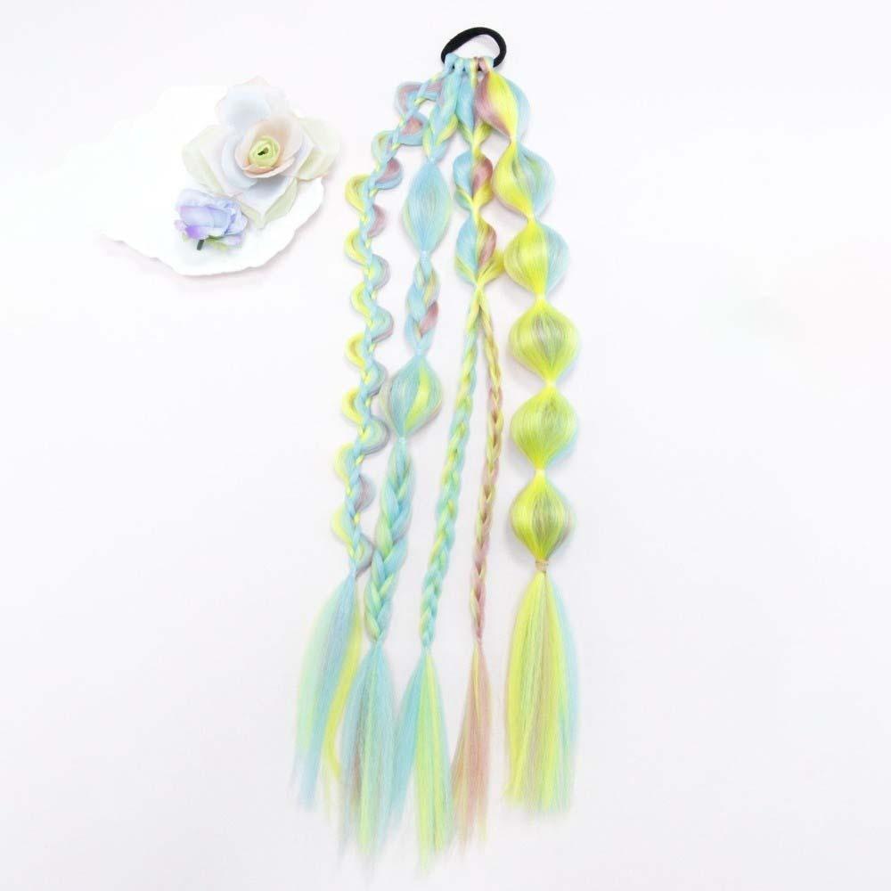 Multi-Color Lantern Bubble Twist Braid Long Gradient Hair Wrap Music Festival