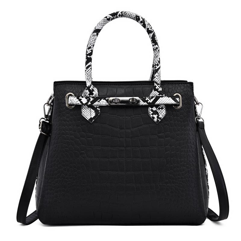 Модная большая сумка новая однотонная сумка с тиснением под крокодила сумка с тиснением под змею ручная сумка через плечо женская сумка