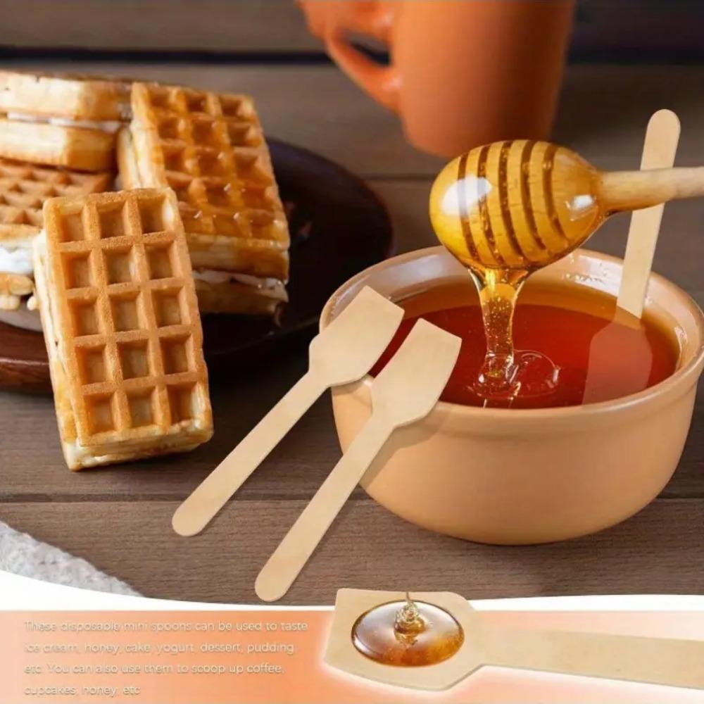 100pcs Disposable Dessert Spoons Eco-friendly Yogurt Spoon Tasting Spoon Ice Cream Shovel  Summer