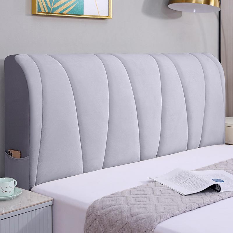 Универсальный эластичный чехол для изголовья кровати из утолщенного хлопка - мягкий, универсальный пылезащитный чехол