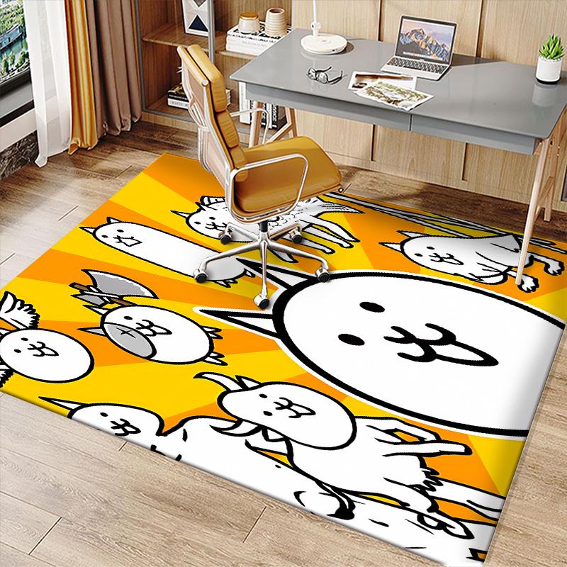 The Battle Cats Printed Absorbent Washable Carpet, Non-Slip Bathroom Mats, Kitchen Rugs, Yoga Mat,Living Room Entrance, Camping Picnic Rugs