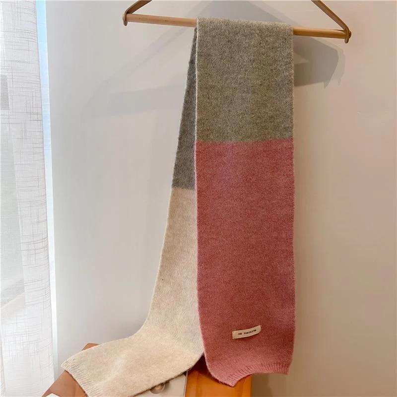 Индивидуальный корейский теплый зимний вязаный женский шарф модный толстый шерстяной шарф из пряжи шарф женская шаль шейный платок