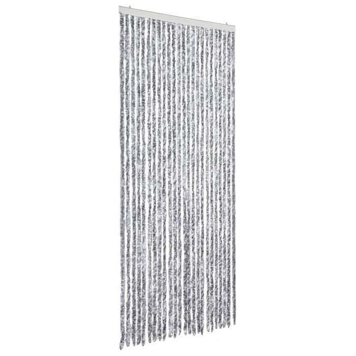 VidaXL Fly Curtain, Insect Screen with Hook, Adjustable Length and Width Door Curtain, White and Grey 377376