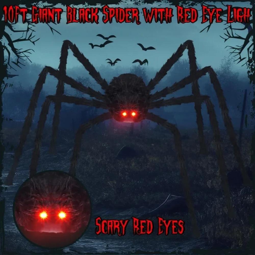 Большой плюшевый паук на Хэллоуин, ужасы, украшение на Хэллоуин, реквизит для вечеринки, уличный гигантский паук, декор 90-200 см, черный паук, плюшевая игрушка