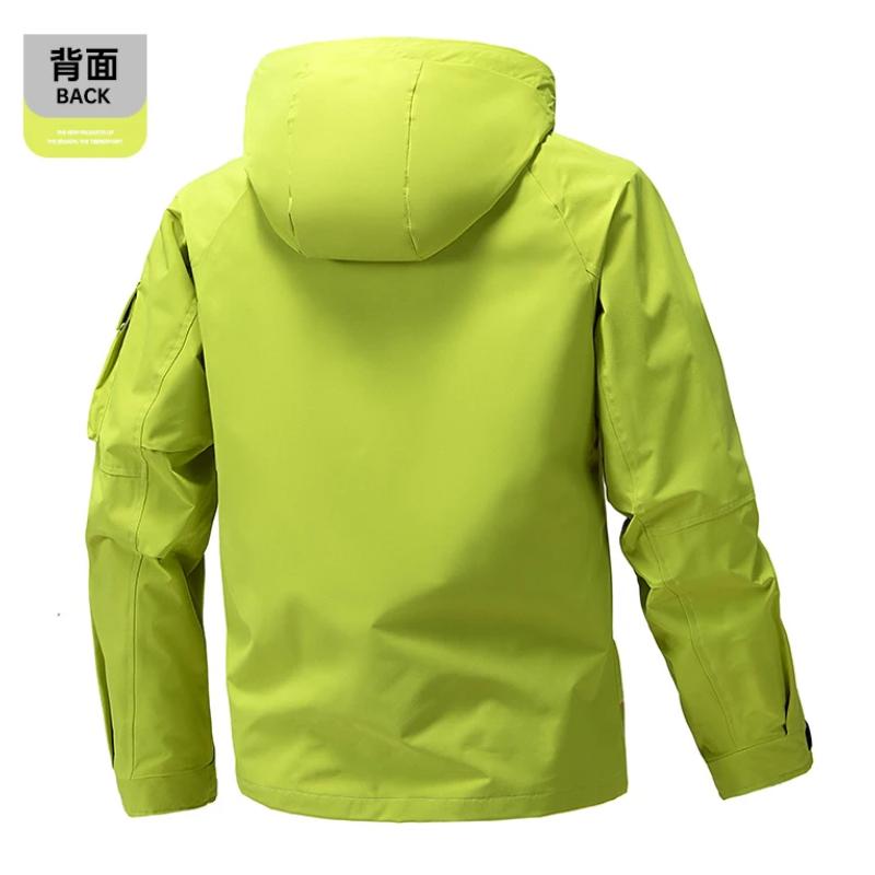 Cozy Up Windbreakers Mens Hooded Cargo Jacket Spring Waterproof Zipper Coat Bomber Camping Loose Thin Softshell Hiking Jackets Men