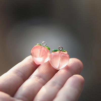 10 шт. 3D Персиковые Плоские Смоляные Шармы Подвески для Серьг DIY Персиковые Шармы Фруктовые Подвески Ожерелье Прозрачные Фруктовые Подвески Женские