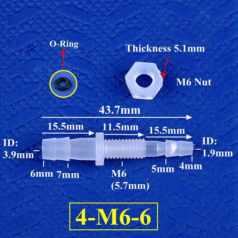 M6-M16 To 3-12mm Direct Connectors With Hex Nut  O-Ring Aquarium Tank Air Pump Adapter Garden Irrigation PP Pagoda Hose Joint