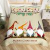 Xmas Duvet Scandinavian Christmas Santa Gnomes Comforter Cover Snowing Santa Claus Bedding Sets Romantic Candlelight Quilt Cover