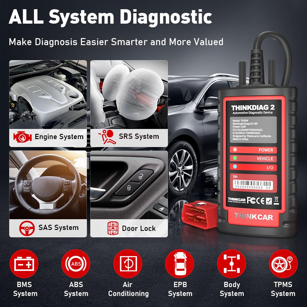 THINKCAR THINKDIAG 2 / KINGBOLEN Ediag Plus CAN FD Все системы 15 Сервисов Сброса Кодирование ЭБУ Сканер OBD2 Автомобильный Диагностический Инструмент