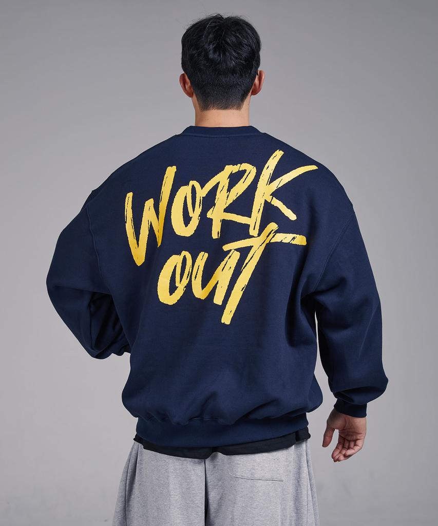 KOREAMONSTER Km08 Workout Oversized Sweatshirt Navy