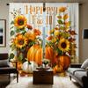 2 шт. HD Осенний фестиваль урожая Подсолнух цветочный горшок тыква декоративная занавеска Желтая завязка цифровая печать занавеска Home Decora