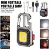 Mini LED Keychain Flashlight COB Portable Rechargeable Outdoor Work Light Emergency Safety Hammer Lamp For Camping Lighting