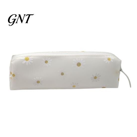Long Compartment Pencil Case Flower Case Large Capacity PVC Pen Pouch for School Supplies Waterproof Stationery Bag Students Organizer Stain-resistant