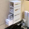 Storage Box Wall-Mounted Punch Free Dustproof Toothpick Cotton Swabs Makeup Storage Case Bathroom Supplies